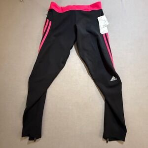 Adidas Response Black & Pink‎ Running Athletic Workout Leggings Pants M 28X26.